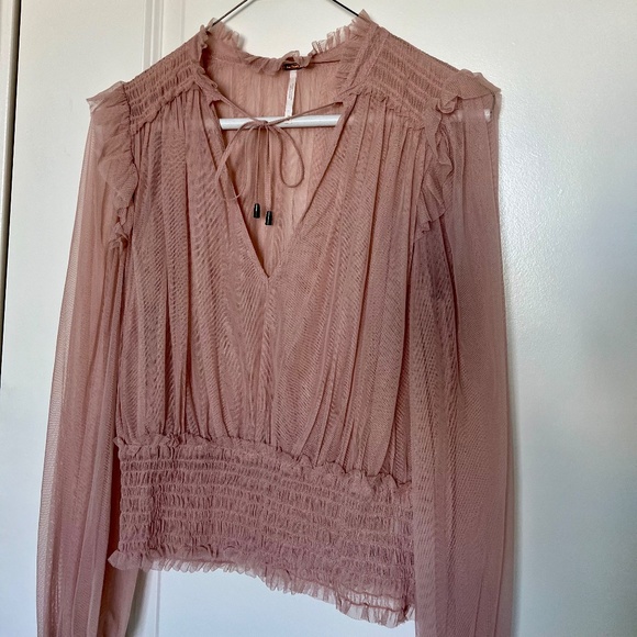 Gently Used Free People Long Sleeve Sheer Top - Picture 5 of 5
